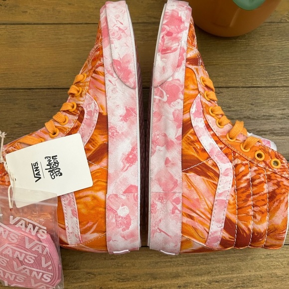 Vans Orange and Pink Marbled Collina Strada High-Top Sneakers Limited Edition - Picture 7 of 8